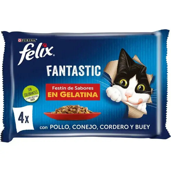 Felix Fantastic Carnes Pack 4X85G Todoanimal.es