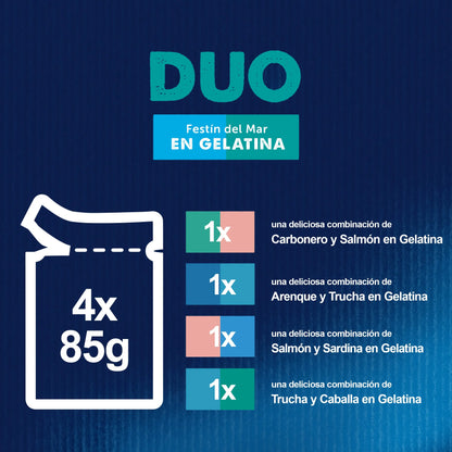 Felix Fantastic Duo Pescados Pack 4X85 g al mejor precio -Todoanimal.es