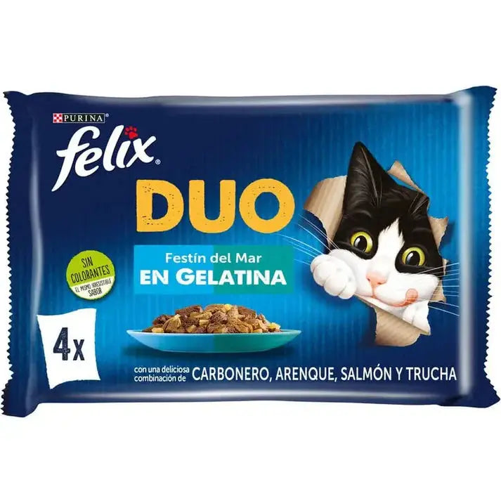 Felix Fantastic Duo Pescados Pack 4X85G Todoanimal.es