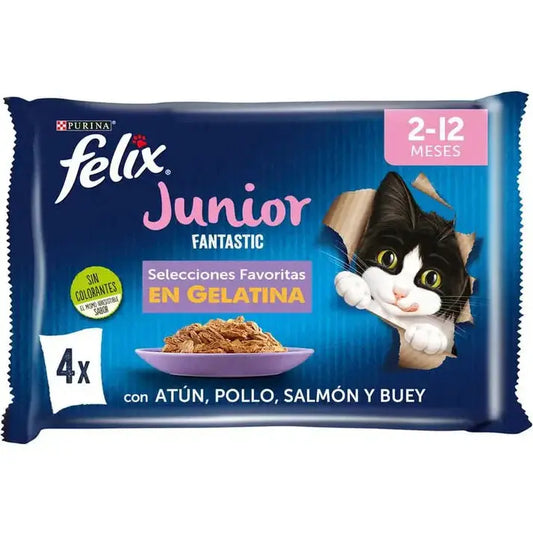 Felix Fantastic Junior Pack 4X85G Todoanimal.es