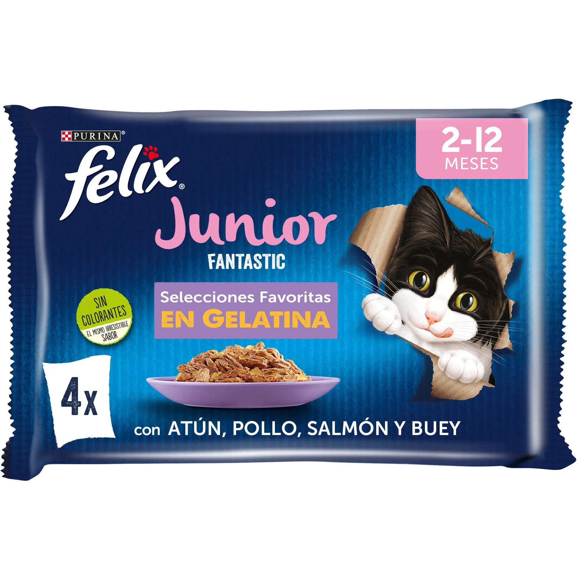 Felix Fantastic Junior Pack 4x85 g al mejor precio -Todoanimal.es
