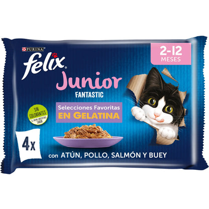 Felix Fantastic Junior Pack 4x85 g al mejor precio -Todoanimal.es