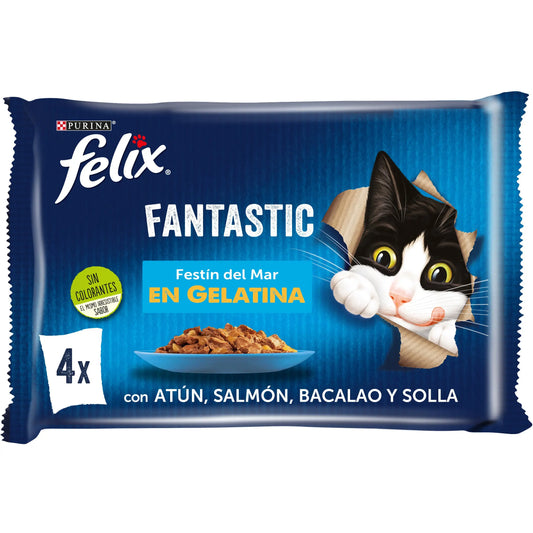 Felix Fantastic Pescados Pack 4X85 g al mejor precio -Todoanimal.es