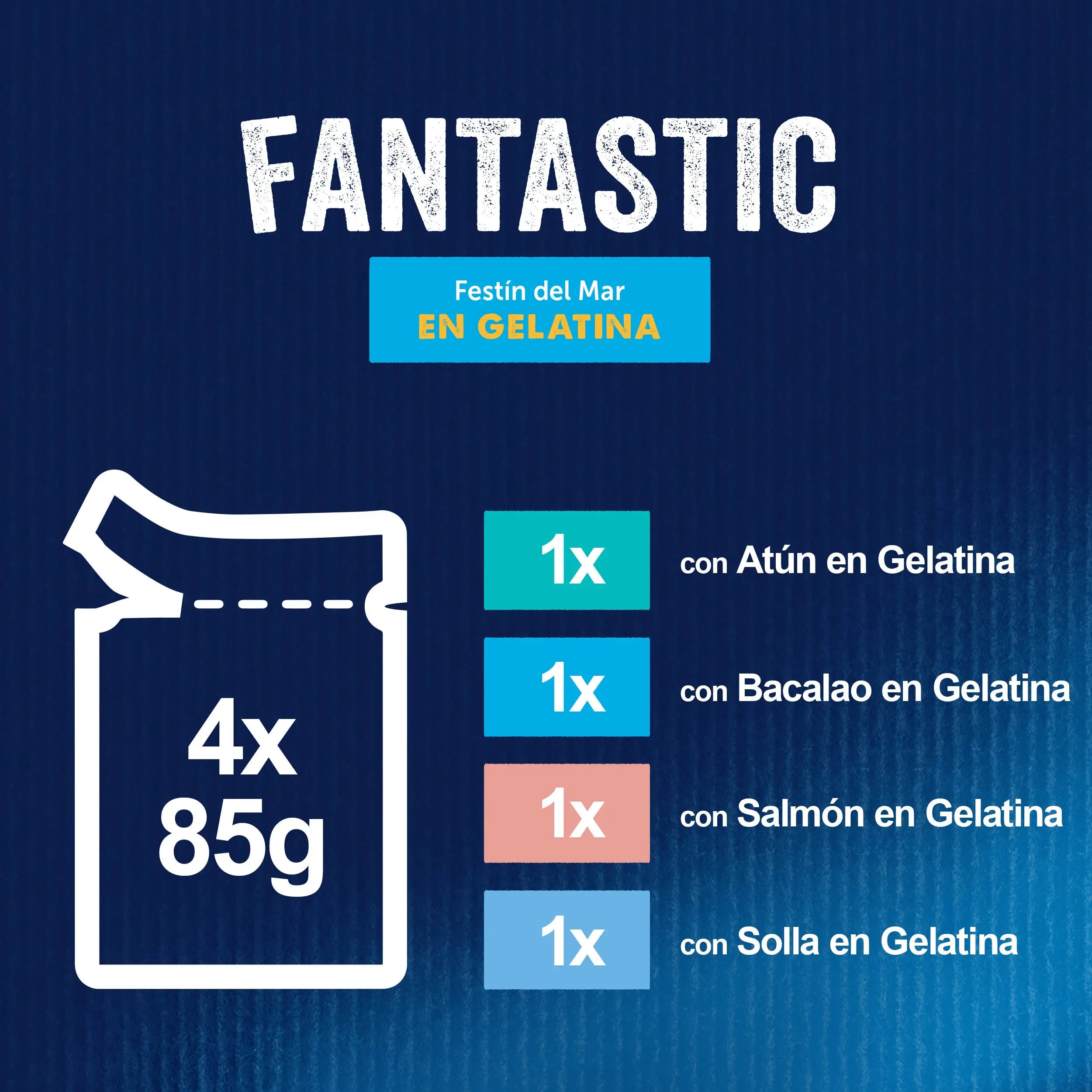 Felix Fantastic Pescados Pack 4X85 g al mejor precio -Todoanimal.es
