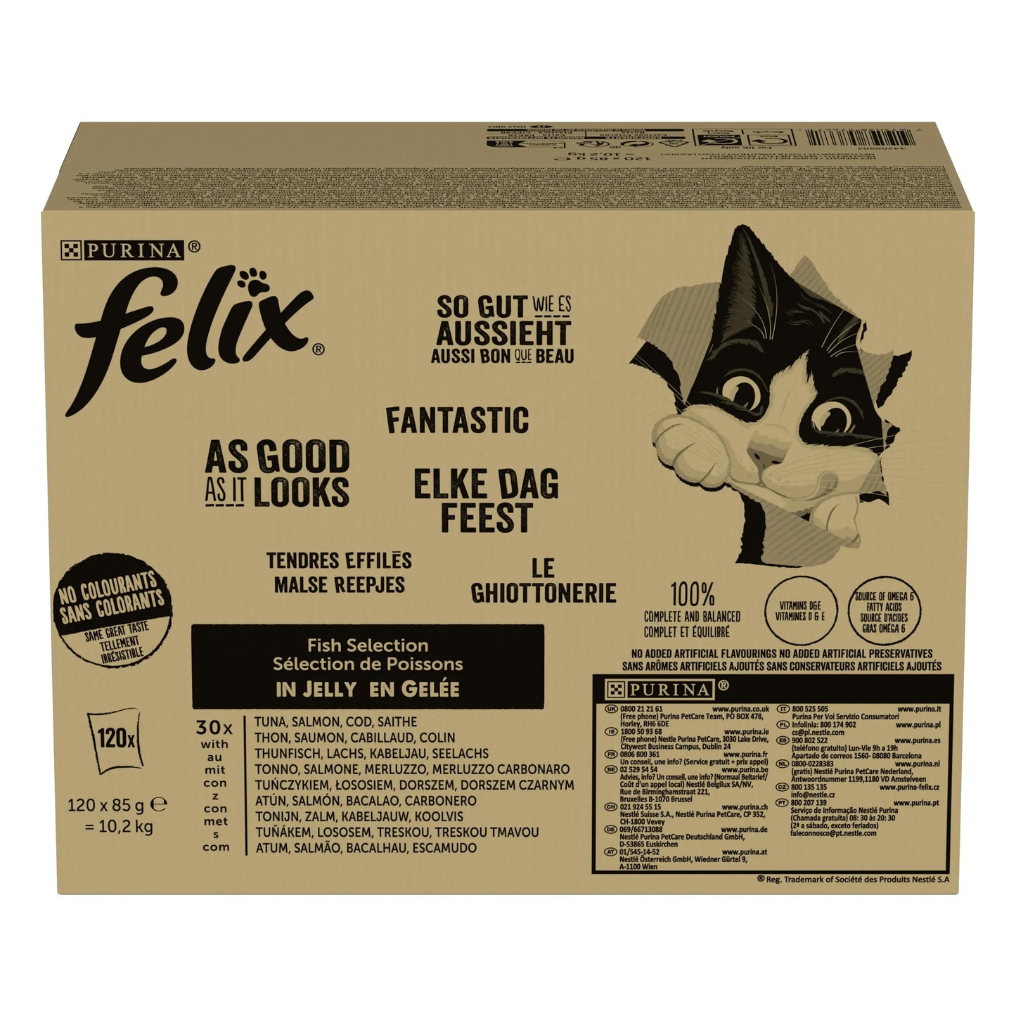 Felix Fantastic Selección Gelatina Pescados Pack 120x85 g al mejor precio -Todoanimal.es