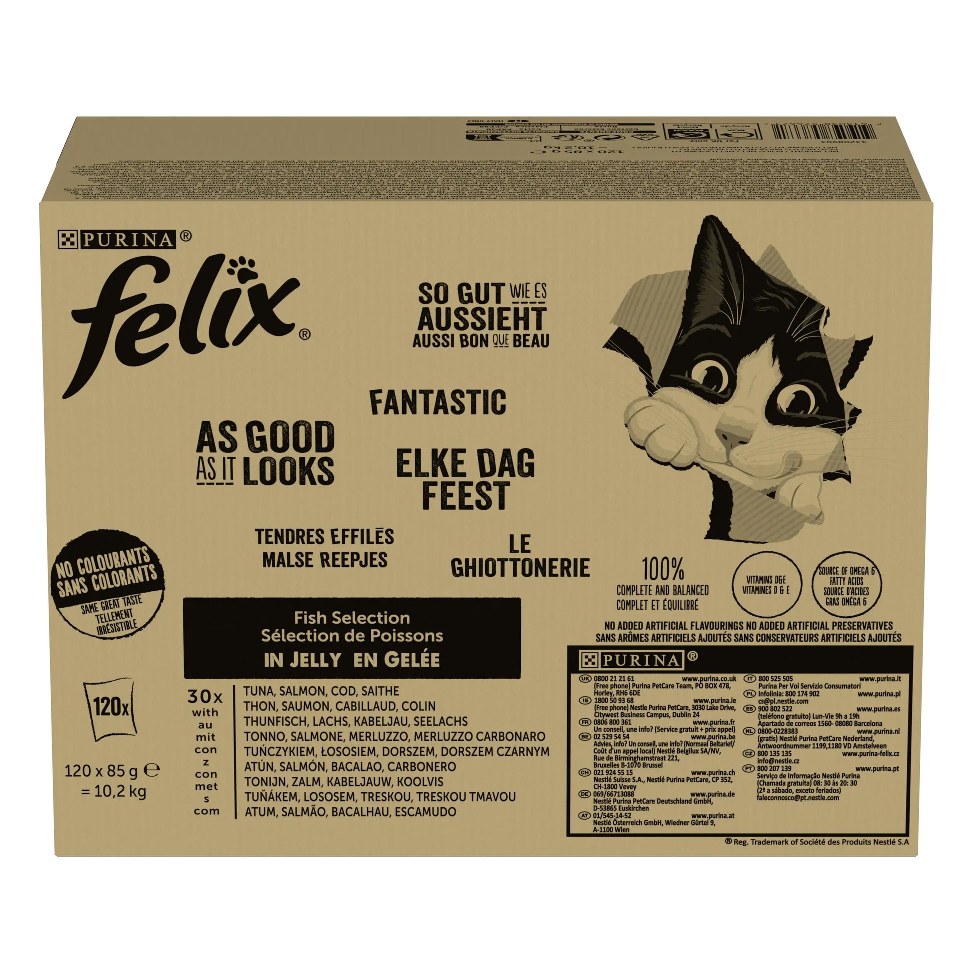 Felix Fantastic Selección Gelatina Pescados Pack 120x85 g al mejor precio -Todoanimal.es
