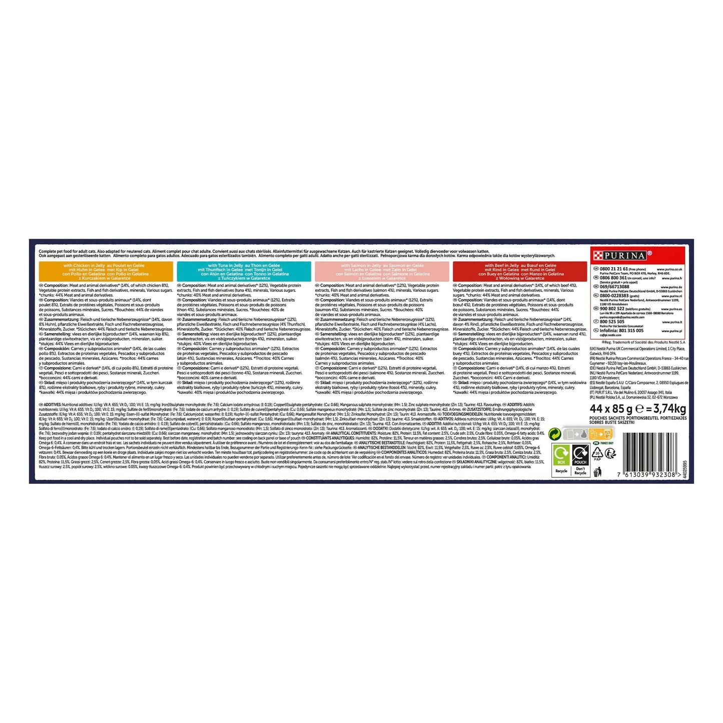 Felix Fantastic Selección de Sabores En Gelatina Pack 44X85 g al mejor precio -Todoanimal.es
