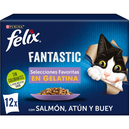 Felix Fantastic Surtido Gelatina Pack 12X85 g al mejor precio -Todoanimal.es