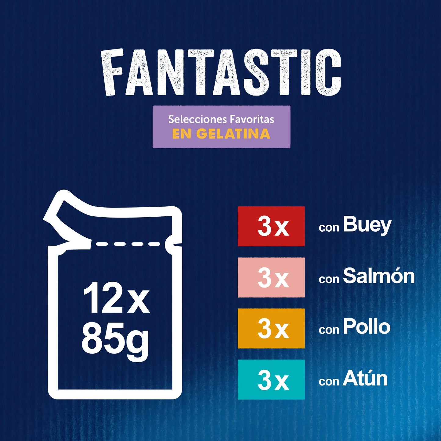 Felix Fantastic Surtido Gelatina Pack 12X85 g al mejor precio -Todoanimal.es
