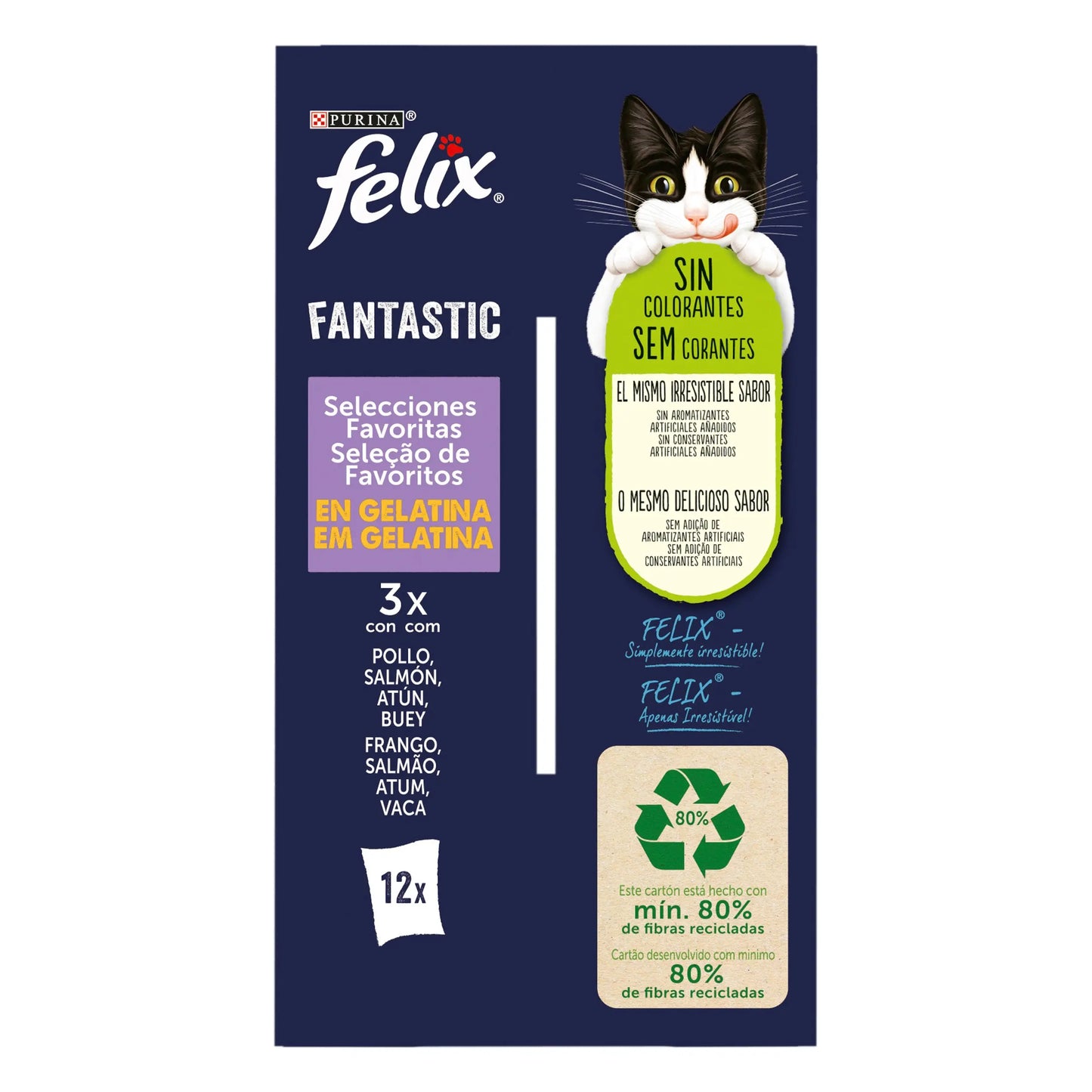 Felix Fantastic Surtido Gelatina Pack 12X85 g al mejor precio -Todoanimal.es