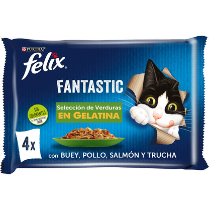 Felix Fantastic Surtido Verduras Pack 4X85 g al mejor precio -Todoanimal.es