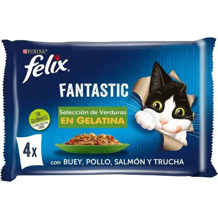 Felix Fantastic Surtido Verduras Pack 4X85G Todoanimal.es