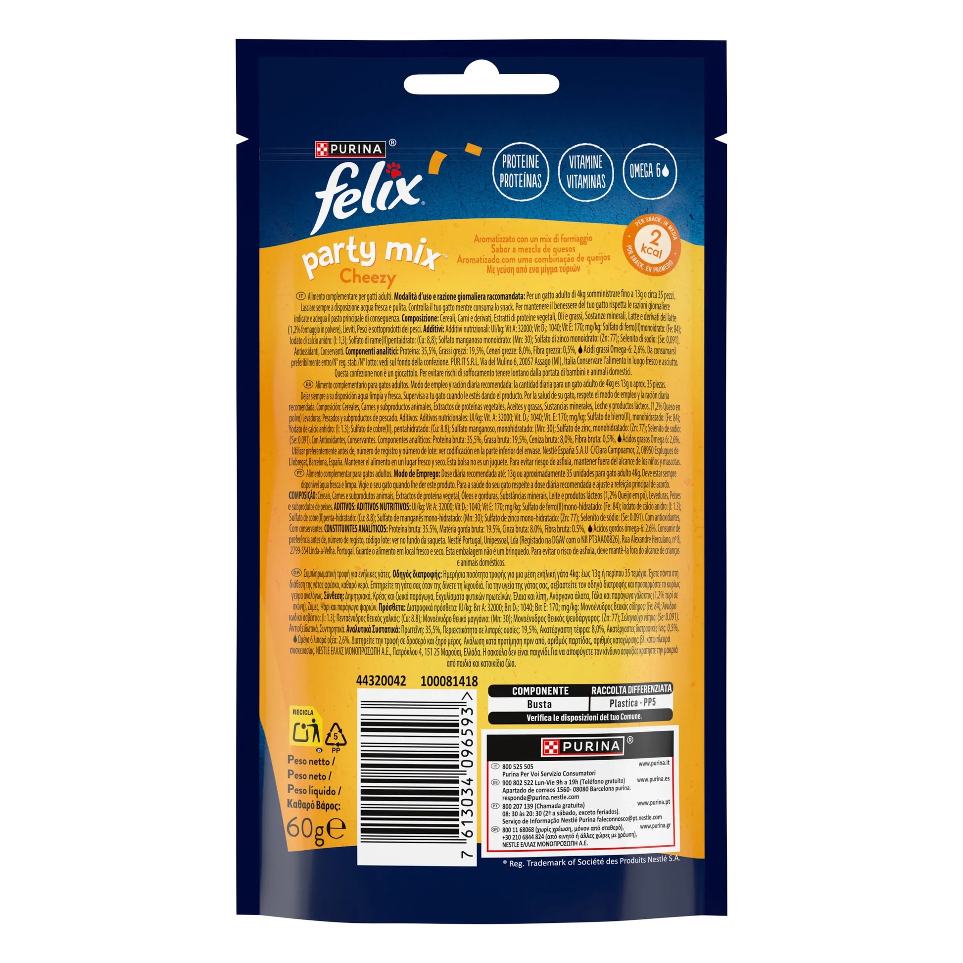 Felix Party Mix Cheezy Mix 60 g al mejor precio -Todoanimal.es