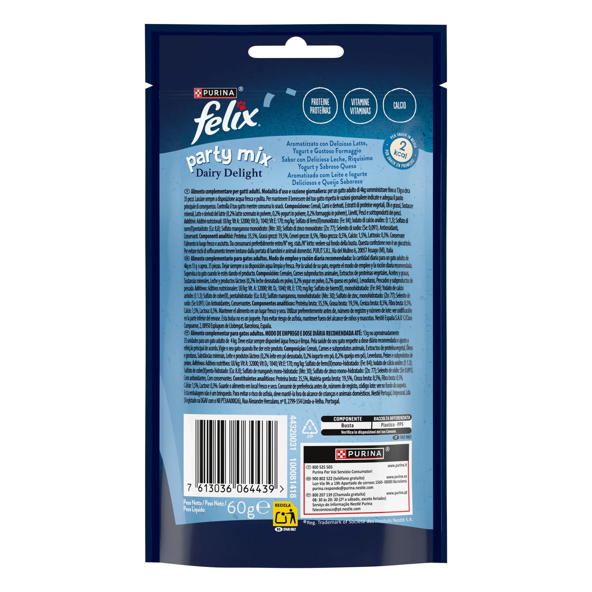 Felix Party Mix Delicias de Leche 60 g al mejor precio -Todoanimal.es