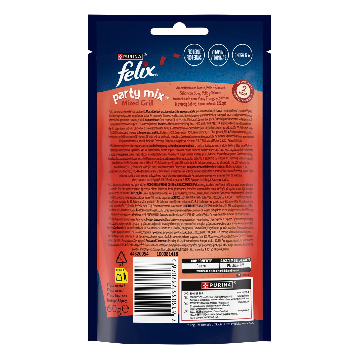 Felix Party Mix Mixed Grill 60 g al mejor precio -Todoanimal.es