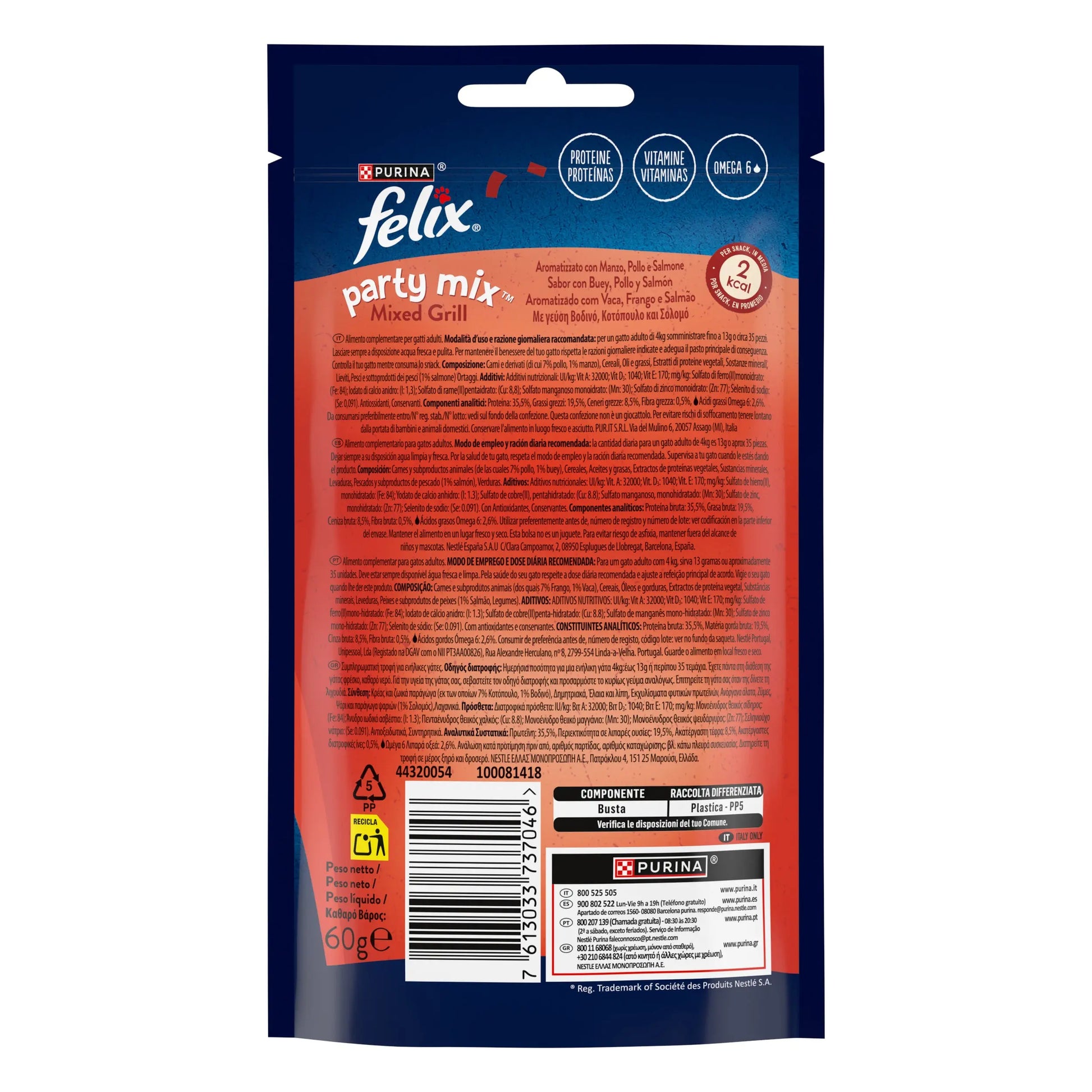 Felix Party Mix Mixed Grill 60 g al mejor precio -Todoanimal.es