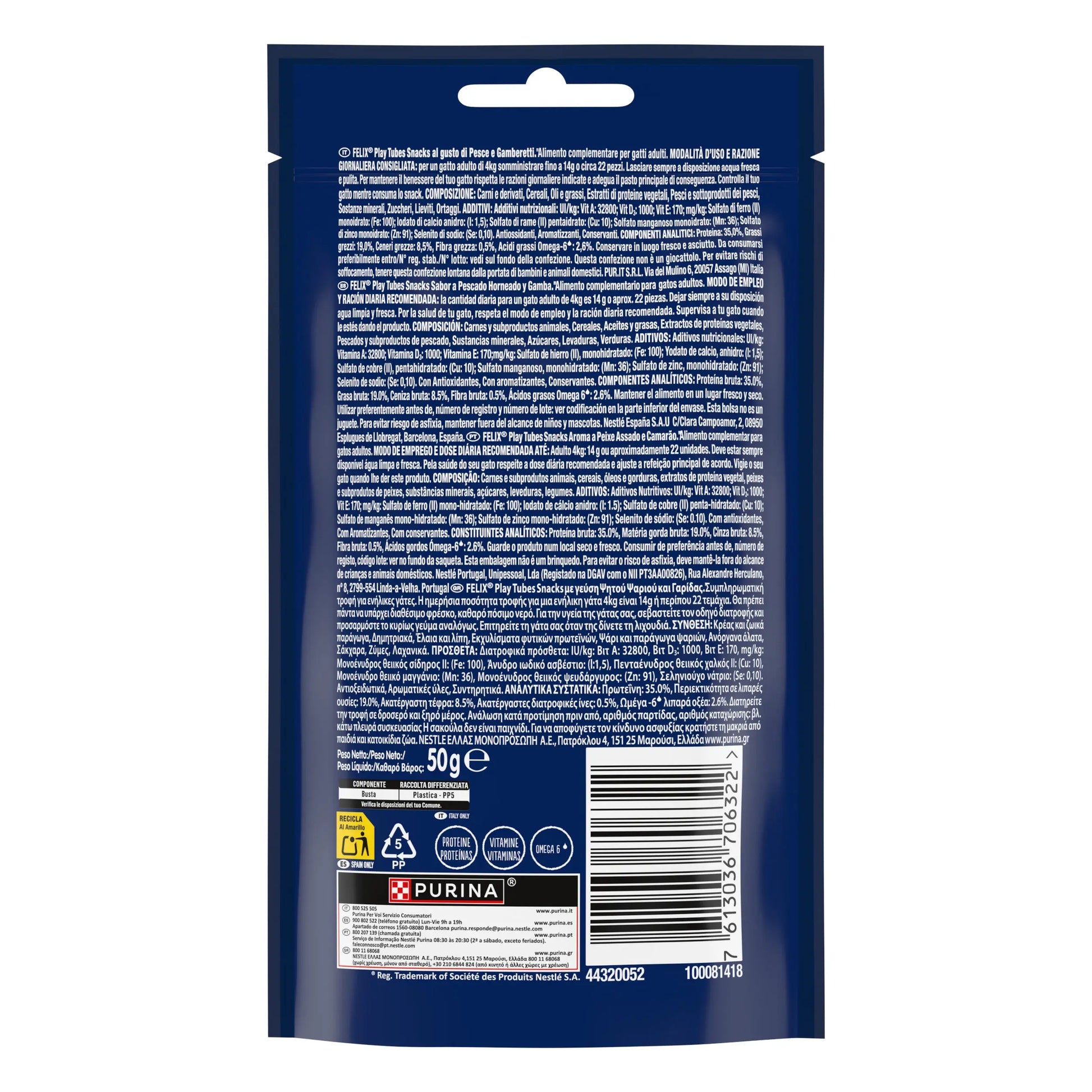 Felix Play Tubes Pescado&Gambas 50 g al mejor precio -Todoanimal.es