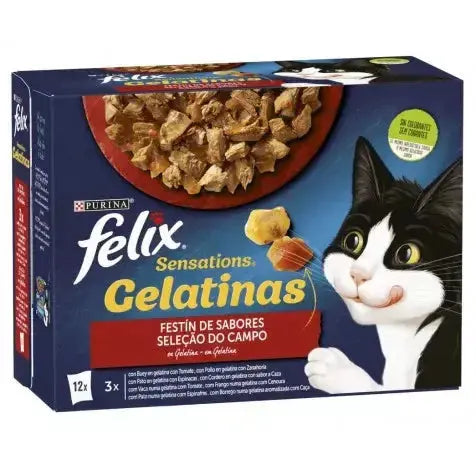 Felix Sensations Carnes Gelatina Pack 12X85G Todoanimal.es