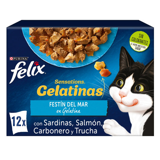 Felix Sensations Pescados Gelatina Pack 12X85 g al mejor precio -Todoanimal.es