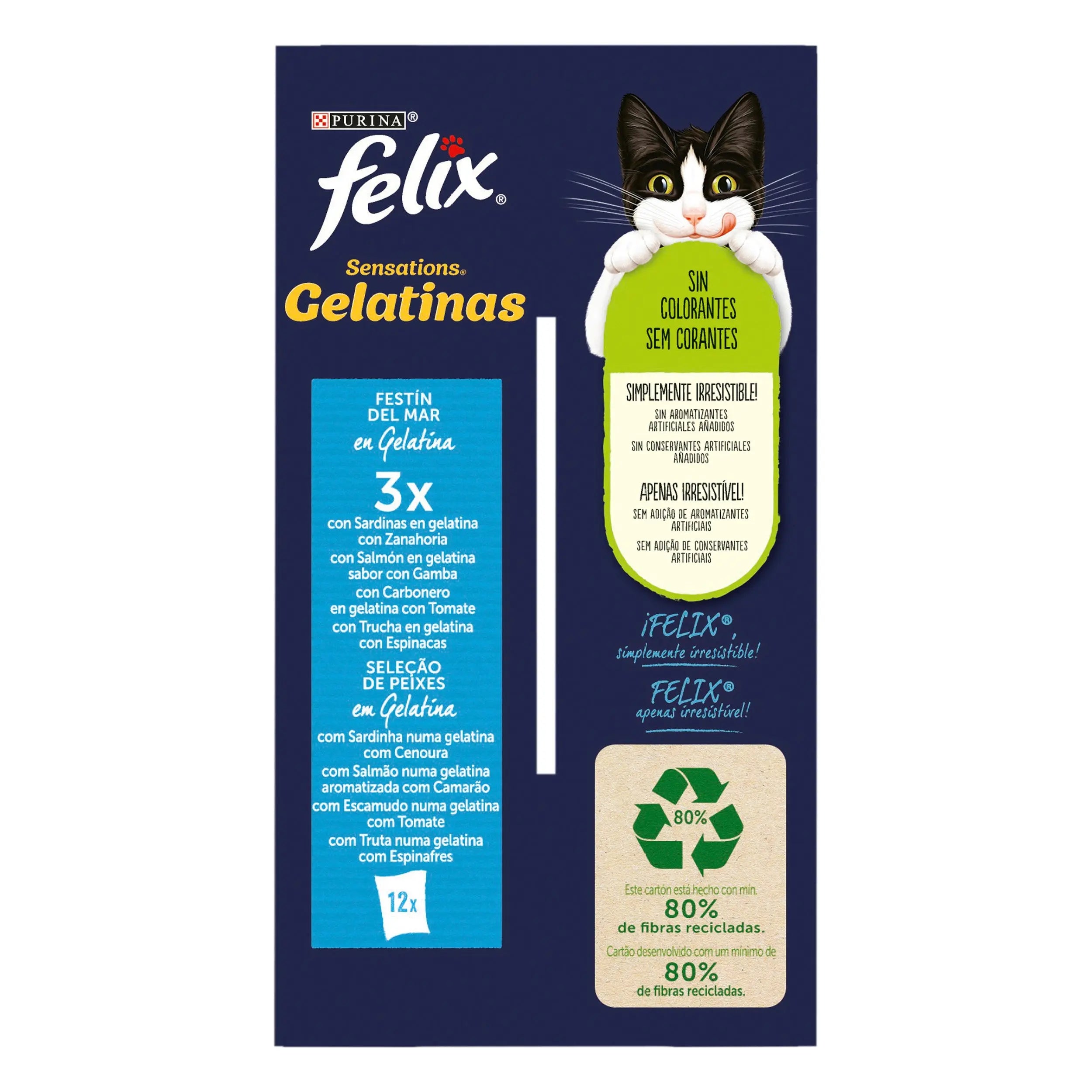 Felix Sensations Pescados Gelatina Pack 12X85 g al mejor precio -Todoanimal.es
