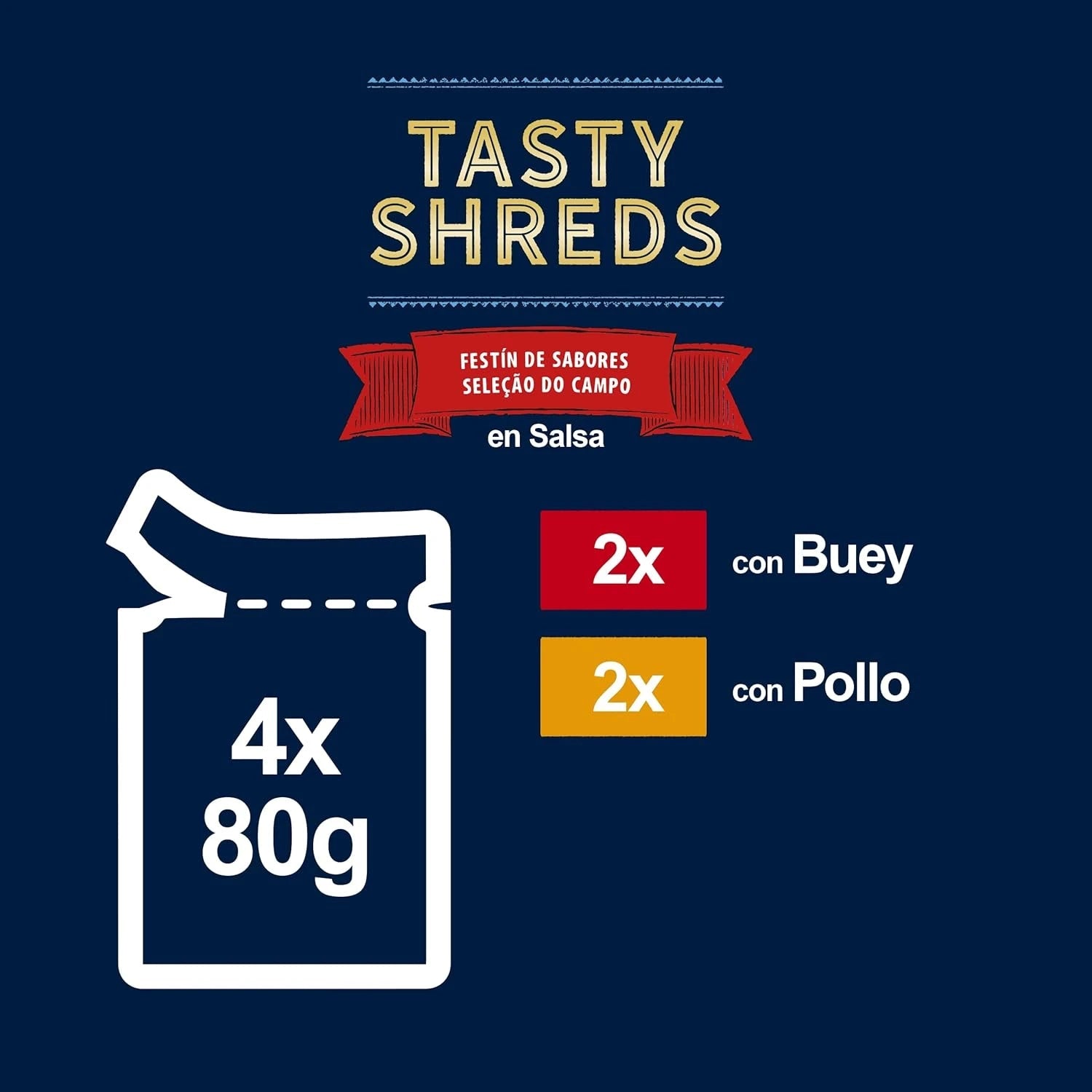 Felix Tasty Shreds Carnes Pack 4x80 g Húmeda para Gatos al mejor precio -Todoanimal.es