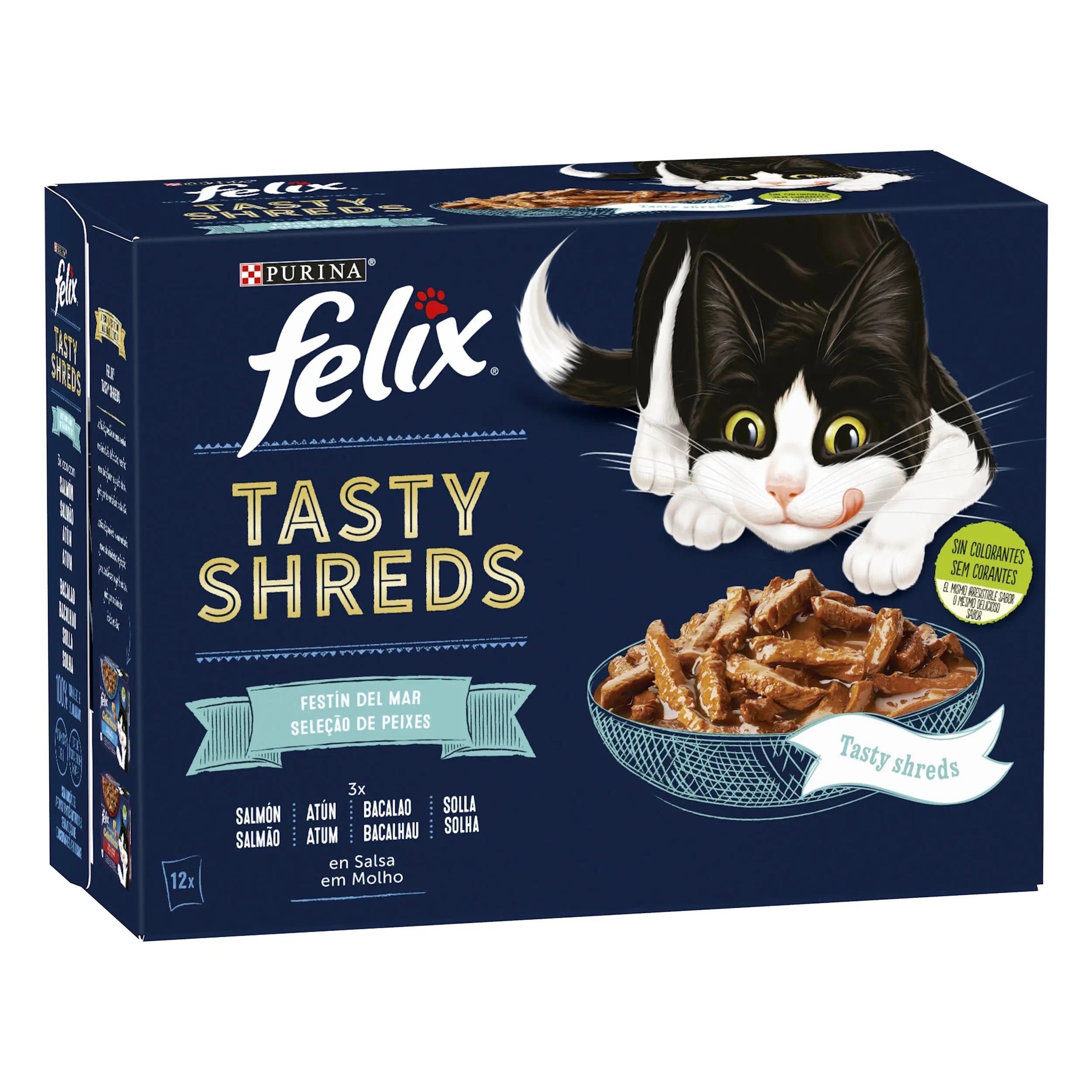 Felix Tasty Shreds Pescados Pack Ahorro Comida Húmeda para Gatos al mejor precio -Todoanimal.es