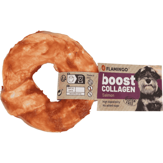 Flamingo Boost Donut de Salmón y Colágeno Snack Natural para Perros al mejor precio -Todoanimal.es