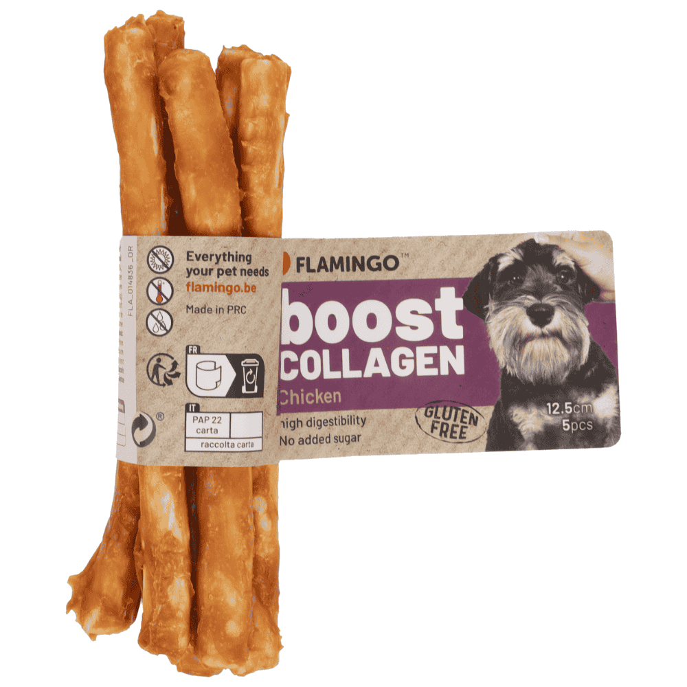 Flamingo Boost Palitos con Pollo y Colágeno Snack Natural para Perros al mejor precio -Todoanimal.es