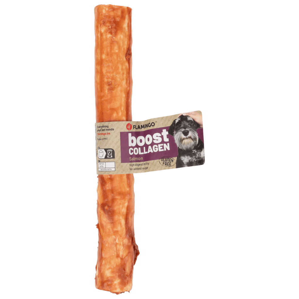 Flamingo Boost Palitos con Salmón y Colágeno Snack Natural para Perros al mejor precio -Todoanimal.es