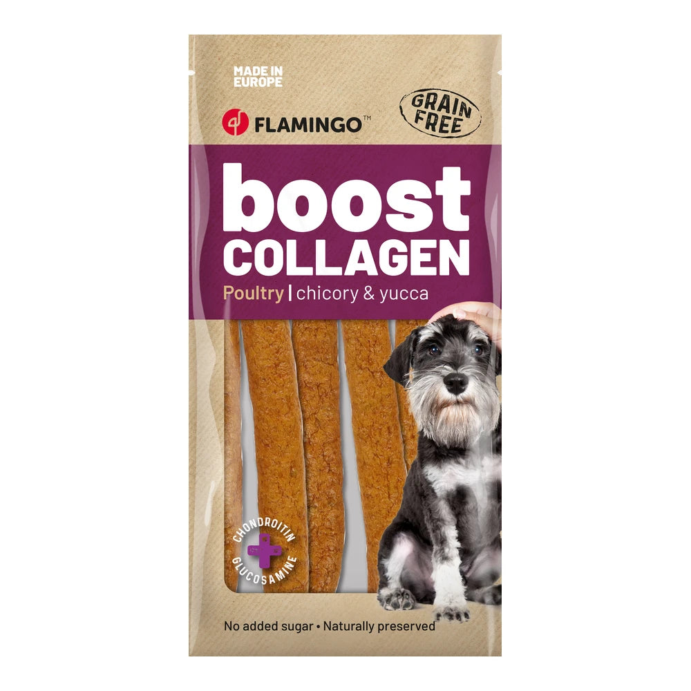 Flamingo Boost Salchicha con Pollo y Colágeno Pack 6 uds Snack para Perros al mejor precio -Todoanimal.es
