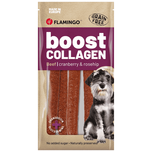 Flamingo Boost Salchicha con Ternera y Colágeno 6 uds Snack para Perros al mejor precio -Todoanimal.es
