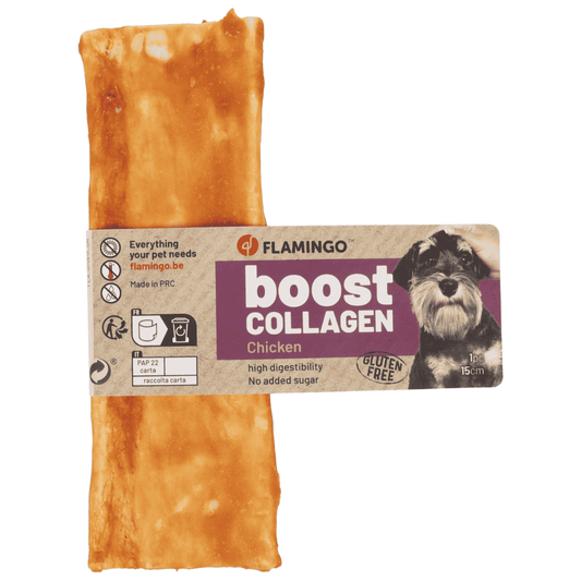 Flamingo Boost Tiras con Pollo y Colágeno Snack Natural para Perros al mejor precio -Todoanimal.es