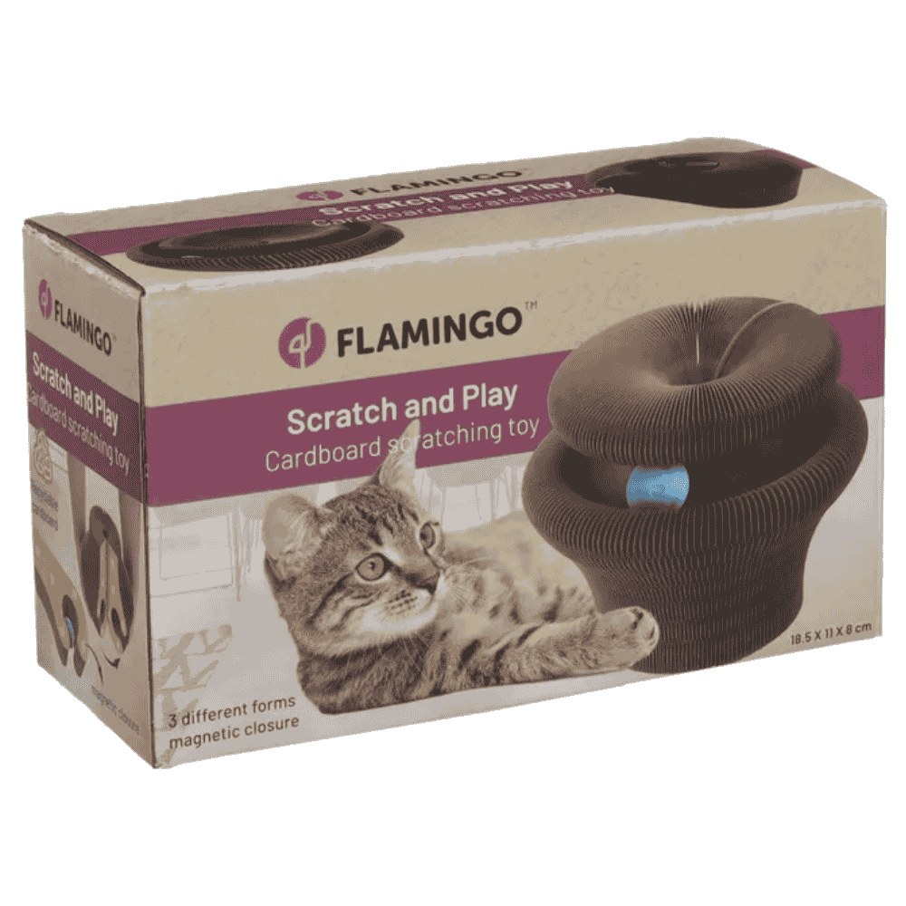 Flamingo Cama Juguete Rascador 3 formas en 1 | 18,5x11x8cm para Gatos al mejor precio -Todoanimal.es