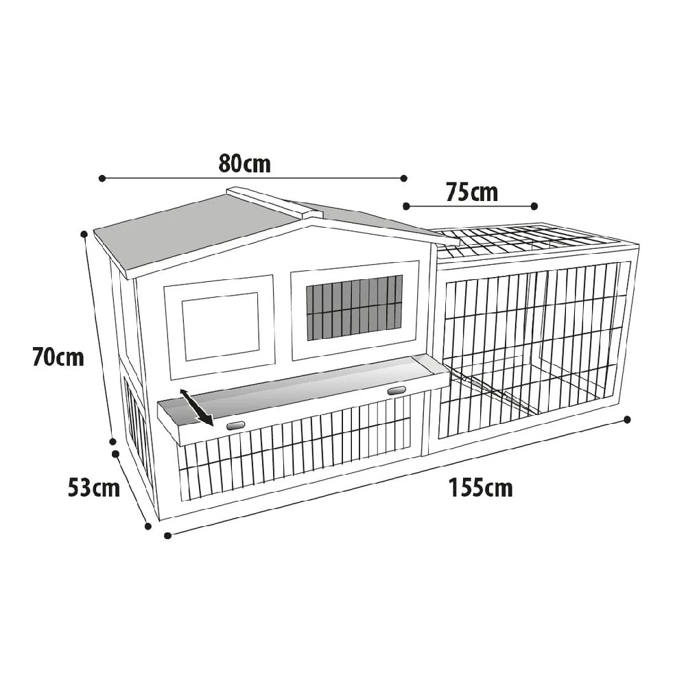 Flamingo Caseta para Conejo Sunshine Cottage 155x53x70cm al mejor precio -Todoanimal.es