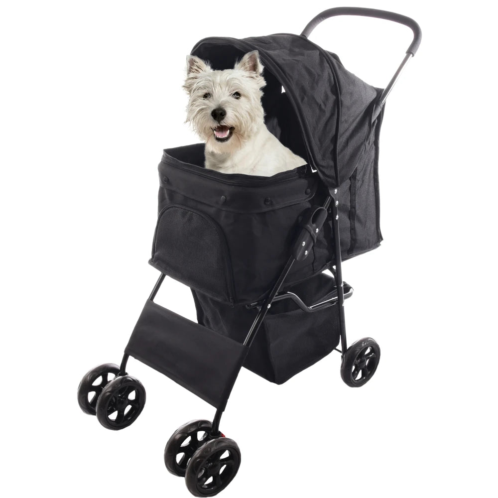 Flamingo Cochecito para Perro Carrito Buggy Negro 46x81,5x98cm al mejor precio -Todoanimal.es