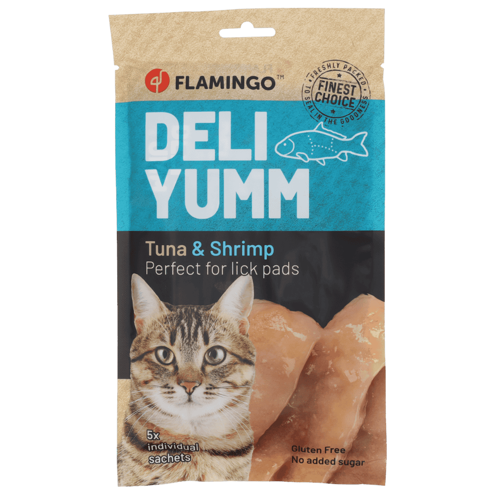 Flamingo Deli Yumm Paté Atún y Camarones Snack Líquido para Gatos al mejor precio -Todoanimal.es