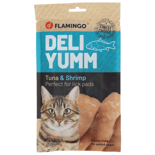 Flamingo Deli Yumm Paté Atún y Camarones Snack Líquido para Gatos al mejor precio -Todoanimal.es
