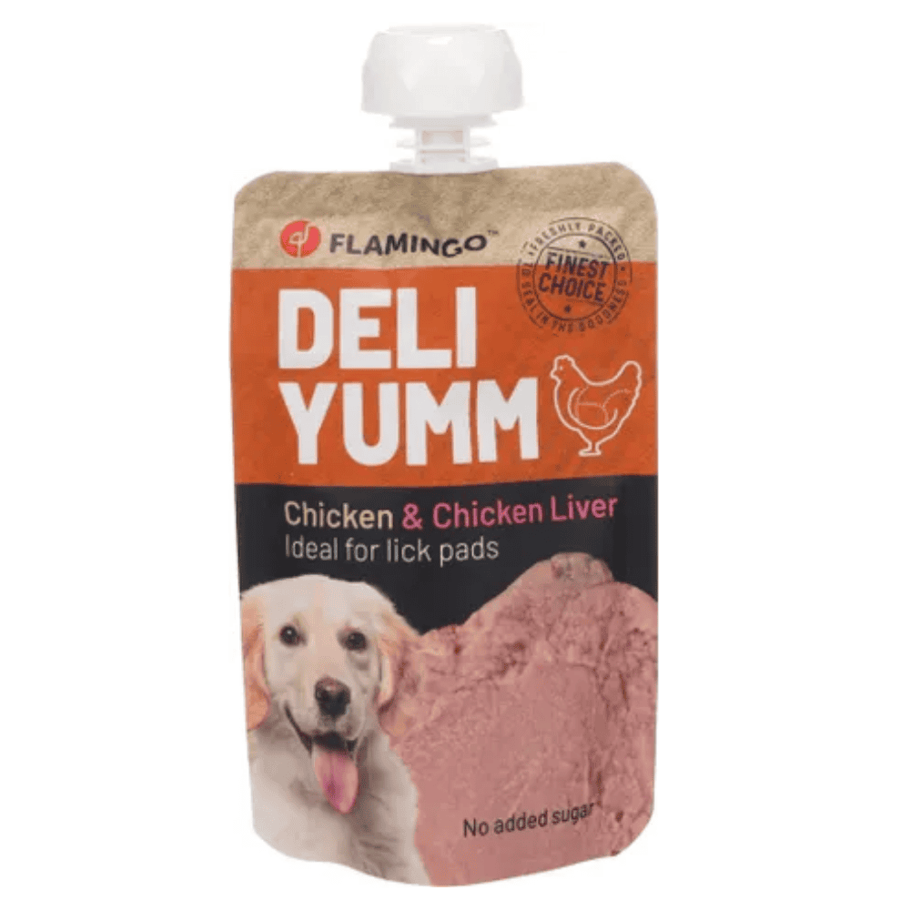 Flamingo Deli Yumm Paté Pollo e Hígado Snack Líquido para Perros al mejor precio -Todoanimal.es