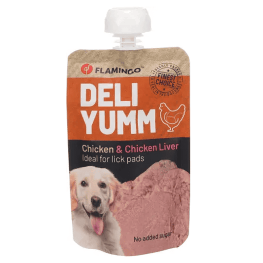Flamingo Deli Yumm Paté Pollo e Hígado Snack Líquido para Perros al mejor precio -Todoanimal.es