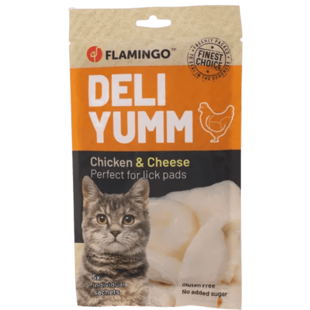 Flamingo Deli Yumm Paté Pollo y Queso Snack Líquido para Gatos al mejor precio -Todoanimal.es