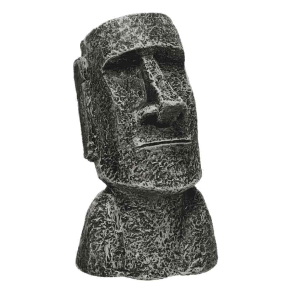 Flamingo Estatua Moai Gris Decoración para Acuarios al mejor precio -Todoanimal.es