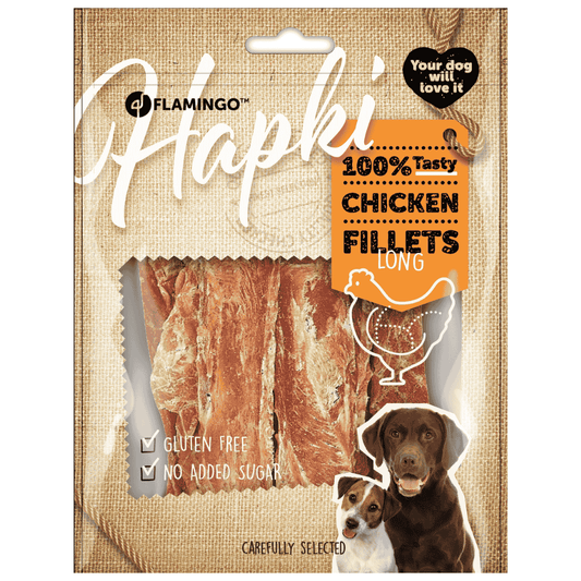 Flamingo Hapki Filetes Largos de Pollo Snack para Perros al mejor precio -Todoanimal.es