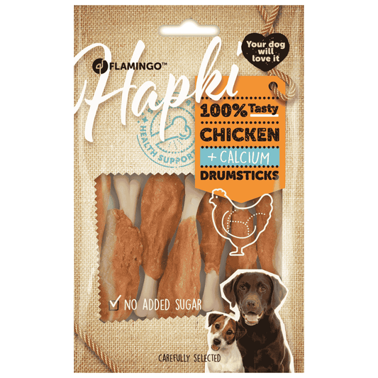 Flamingo Hapki Muslos de Pollo con Calcio Snack para Perros al mejor precio -Todoanimal.es