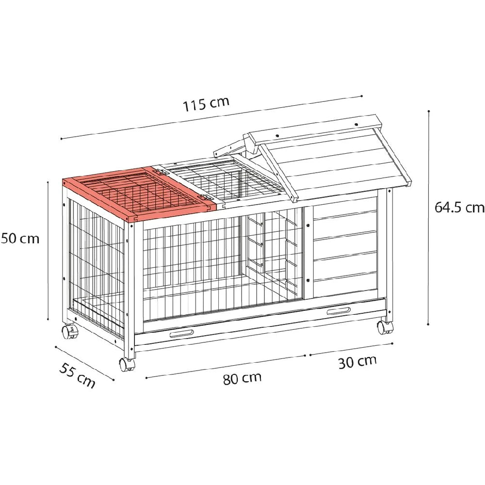 Flamingo Jaula Conejo Honey Rustic 115x56,5x64,5cm al mejor precio -Todoanimal.es