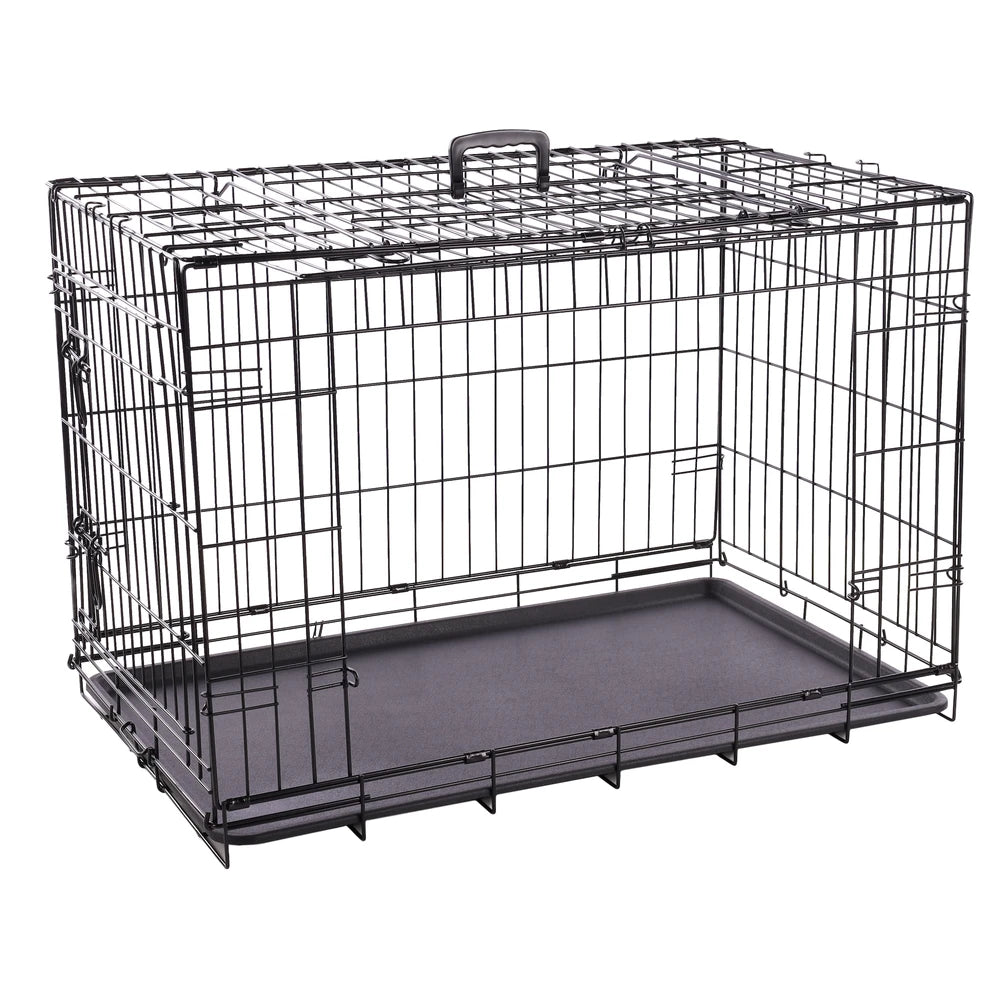 Flamingo Jaula de Alambre Nyo Negra con Puerta Corredera para Perros al mejor precio -Todoanimal.es