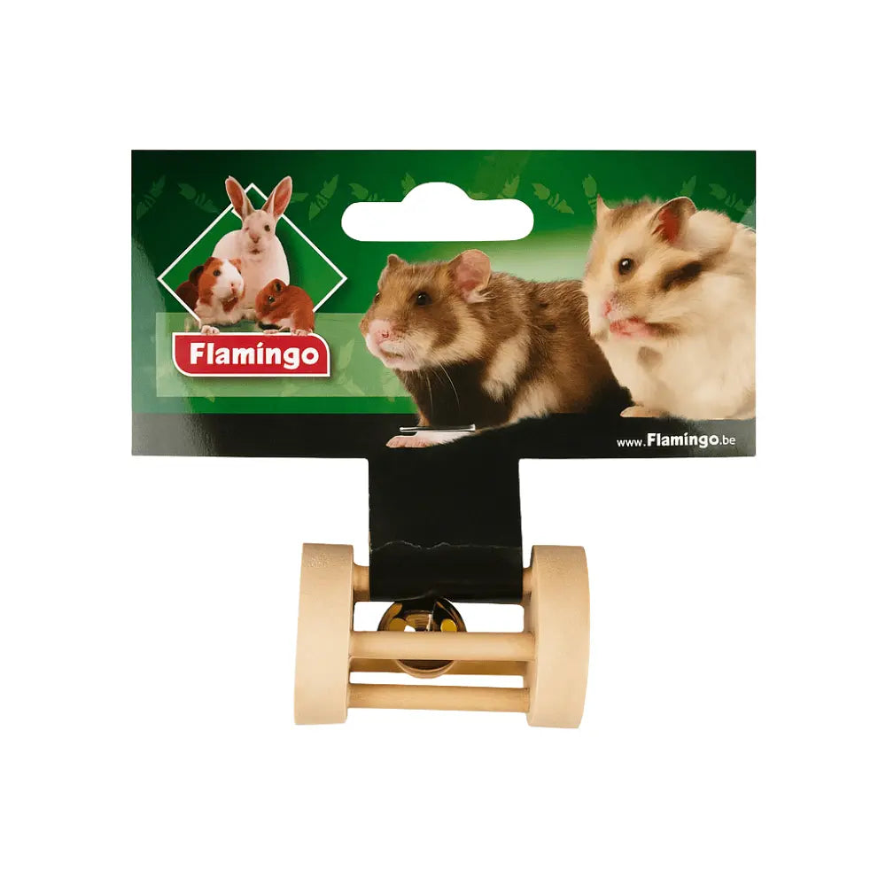 Flamingo Juguete Roedor Doble Rueda con Cascabel 7 cm al mejor precio -Todoanimal.es