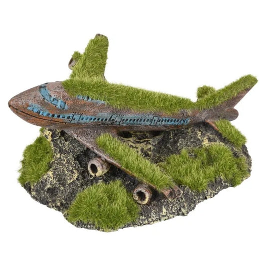 Flamingo Kozma Avión Hundido con Musgo Decoración para Acuarios al mejor precio -Todoanimal.es