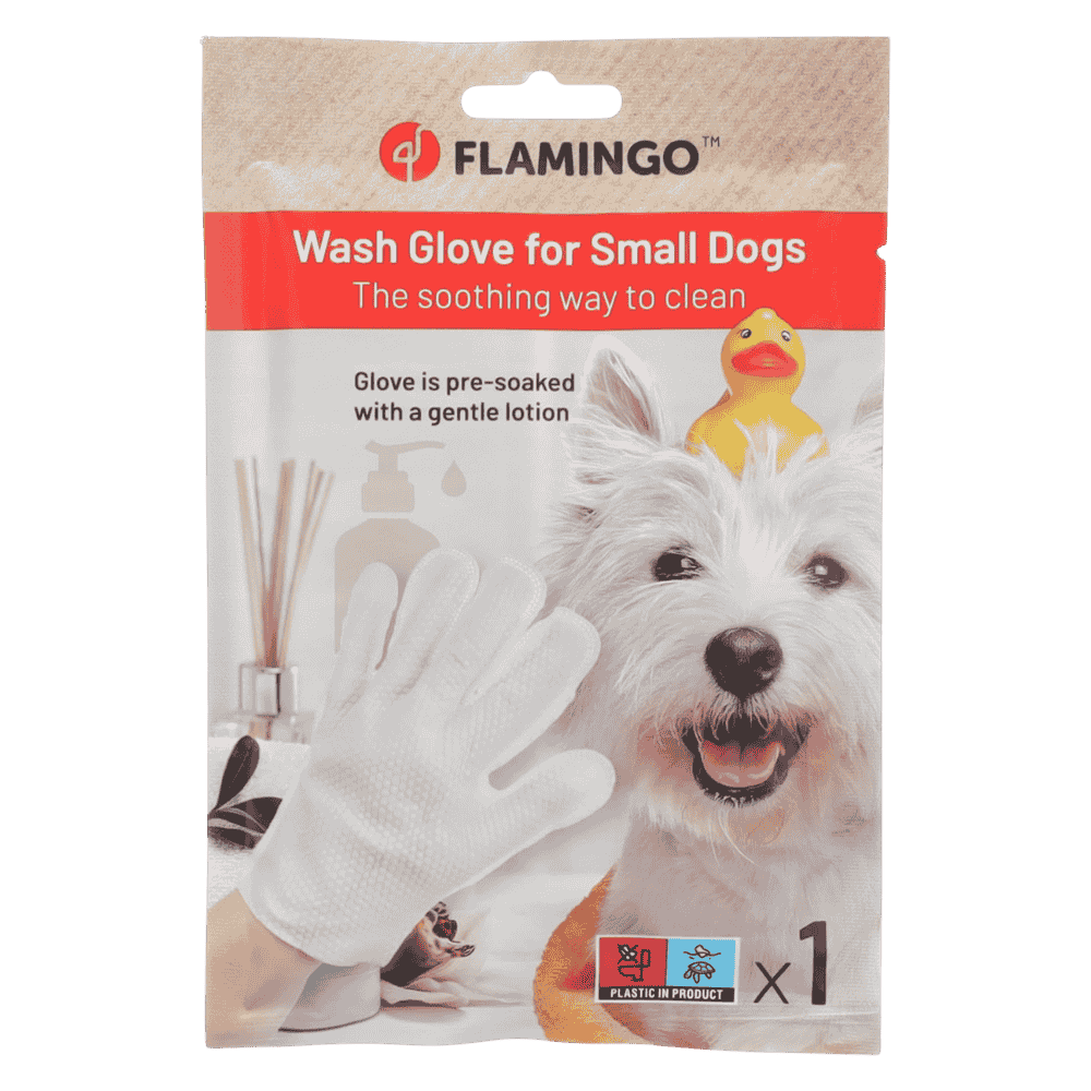 Flamingo Manopla de Lavado Propy Paño Impregnado para Perros al mejor precio -Todoanimal.es