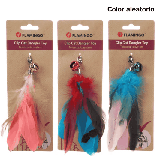 Flamingo Maud Pluma Colgante para Vara Juguete para Gatos 1 ud al mejor precio -Todoanimal.es