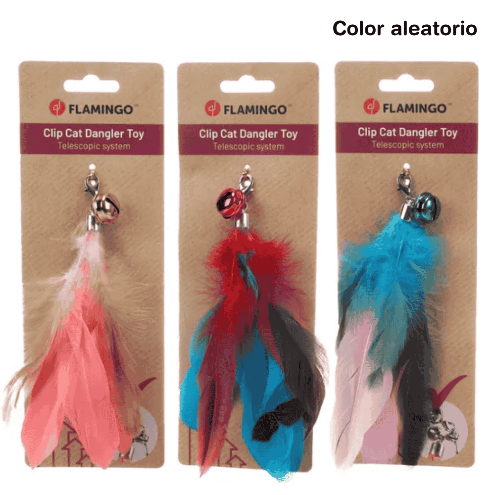 Flamingo Maud Pluma Colgante para Vara Juguete para Gatos 1 ud al mejor precio -Todoanimal.es